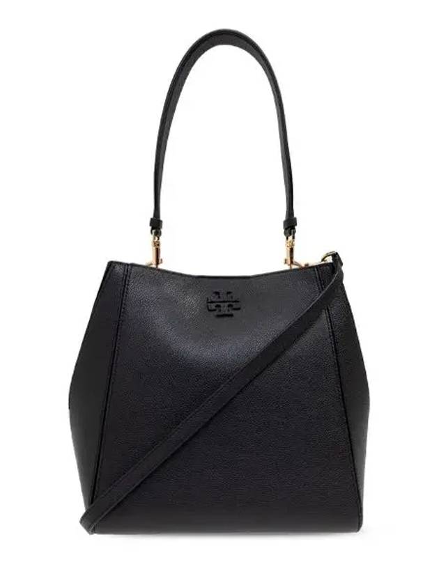 Logo Leather Bucket Bag Black - TORY BURCH - BALAAN 3