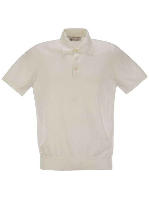 Classic Knit Short Sleeve PK Shirt White - BRUNELLO CUCINELLI - BALAAN 2