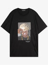 Wrap Curls 1 Print Short Sleeve T-Shirt Black - NEIL BARRETT - BALAAN 3