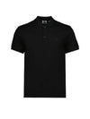 Men's Embroidered Logo Cotton Polo Shirt Black - BURBERRY - BALAAN 2