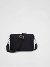 Re-Nylon Saffiano Leather Shoulder Bag Black - PRADA - BALAAN 3