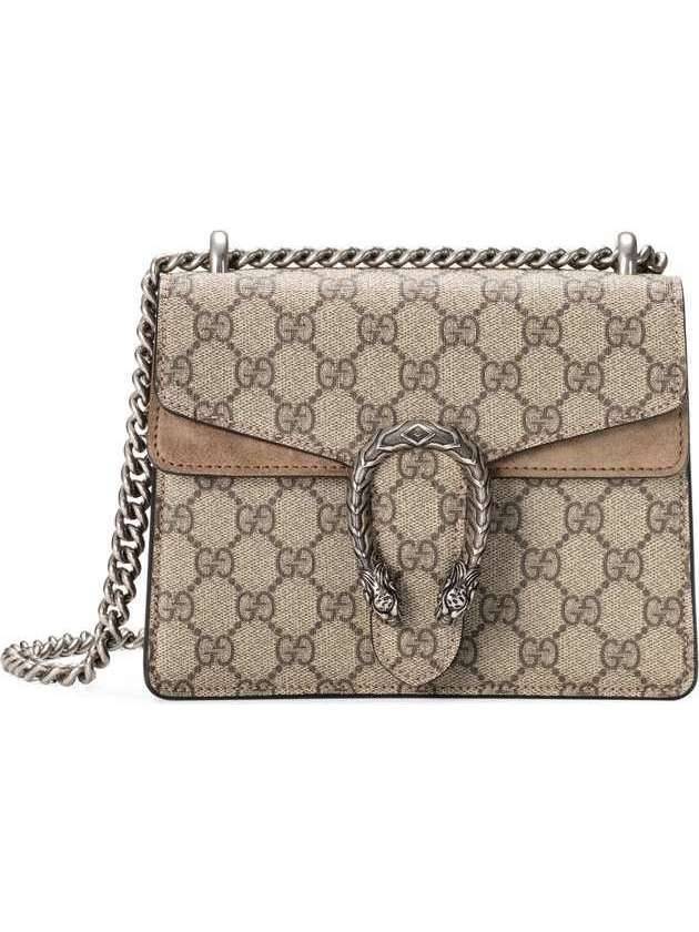 Dionysus GG Supreme Chain Small Canvas Shoulder Bag Beige - GUCCI - BALAAN 2