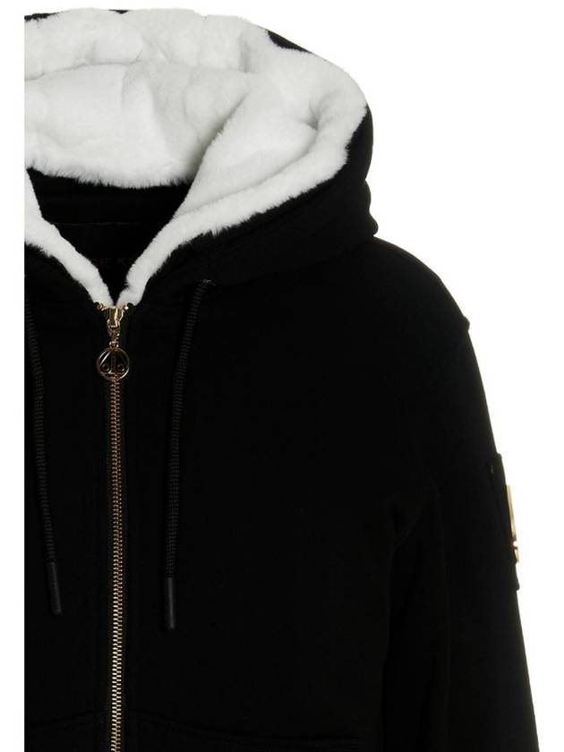 Madison Bunny Logo Gold Hardware Hooded Zip Up Black - MOOSE KNUCKLES - BALAAN 6