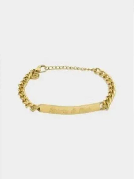 Chain Detail Embossed Logo Bracelet Gold - SPORTY & RICH - BALAAN 2