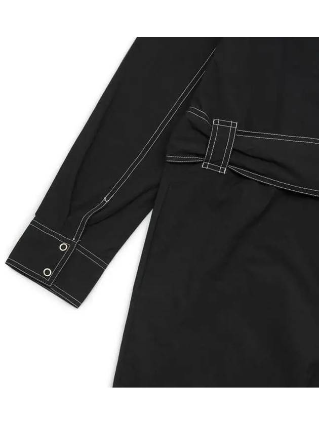 Stitch Detail Belted Jumpsuit Black - GANNI - BALAAN 6