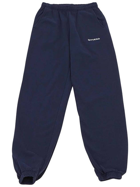 Training Logo Cotton Jogger Track Pants Navy - SPORTY & RICH - BALAAN 2