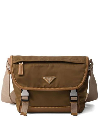 Re-Nylon Leather Shoulder Bag Cork Beige - PRADA - BALAAN 1