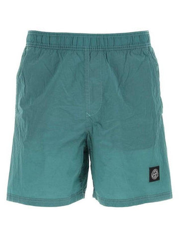 Men's Logo Patch Nylon Swim Shorts Turquoise - STONE ISLAND - BALAAN 1