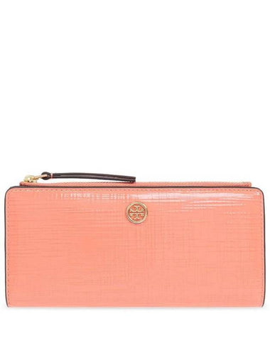 Robinson Zipper Slim Card Wallet Coral - TORY BURCH - BALAAN 1