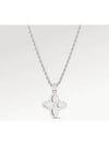 LV Flower Studs Pendant Necklace Silver - LOUIS VUITTON - BALAAN 3