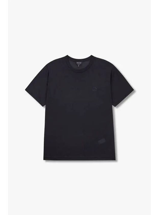 Men s Glossy Silk Easy T Shirt Navy - GIORGIO ARMANI - BALAAN 1