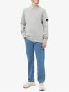 Wappen Patch Crew Neck Wool Knit Top Grey - STONE ISLAND - BALAAN 5