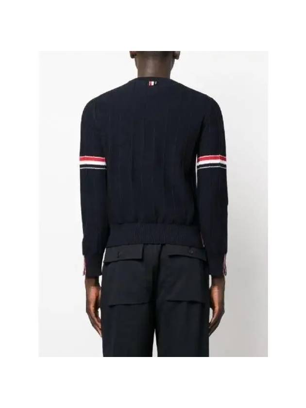 Wool Relaxed Pullover Knit Top Navy - THOM BROWNE - BALAAN 4