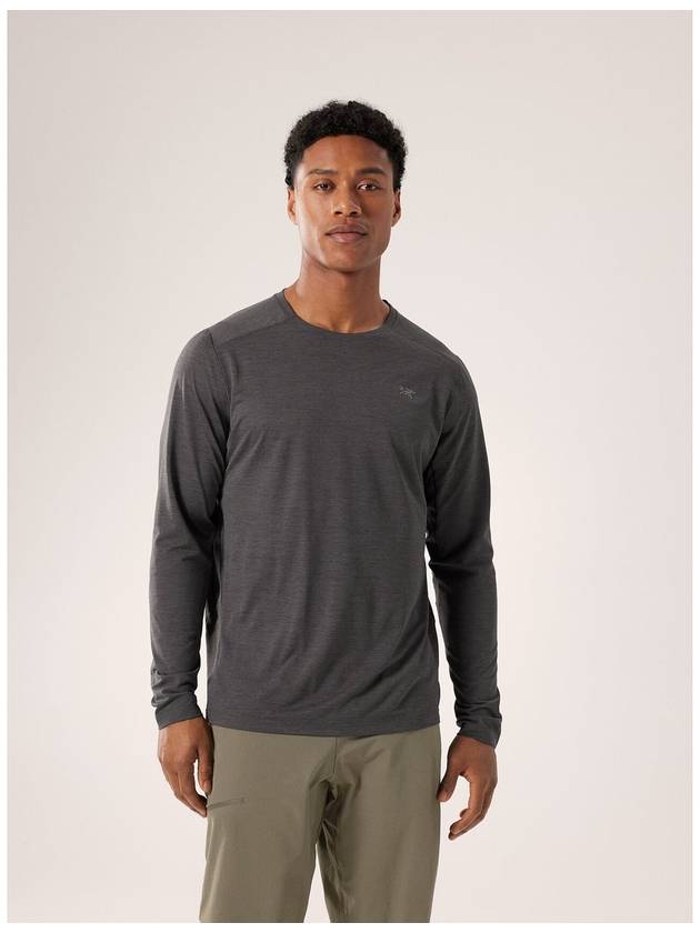 Cormac Crew Neck Long Sleeve T-Shirt Black Heather - ARC'TERYX - BALAAN 3