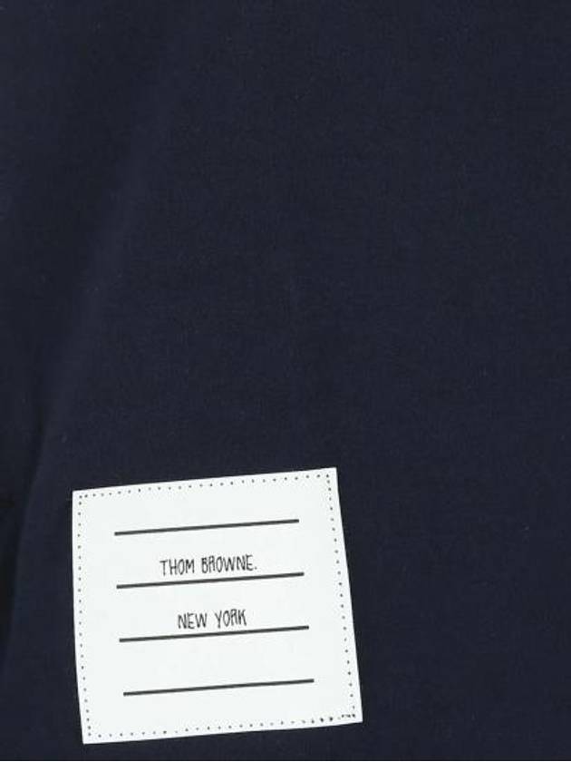 Asymmetric Hem Short Sleeve T-Shirt Navy - THOM BROWNE - BALAAN 4