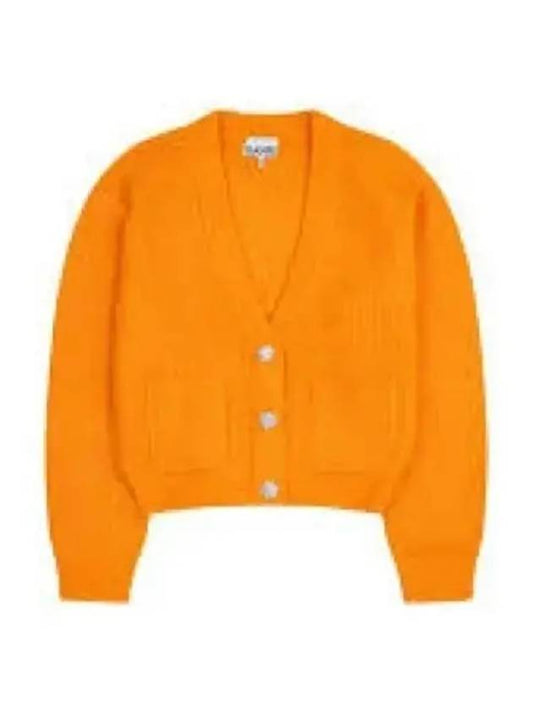 Women's Soft Wool Cardigan Orange - GANNI - BALAAN 2
