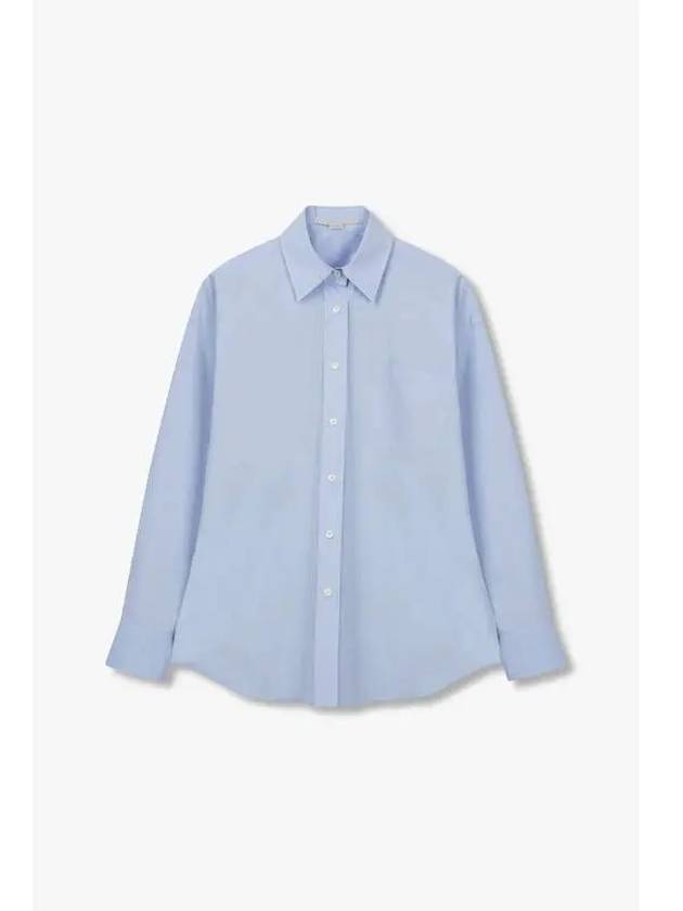 STELLA McCARTNEY Chiffon Bag Oversized Shirt Blue - STELLA MCCARTNEY - BALAAN 1