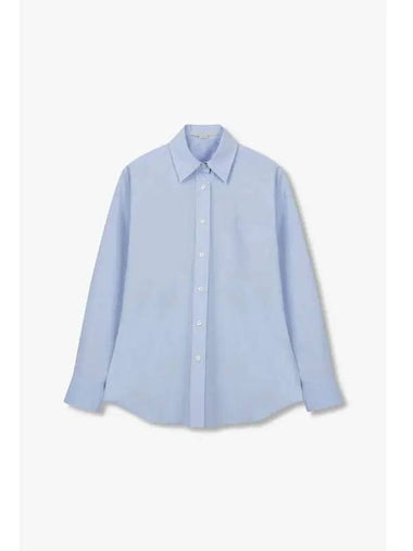 STELLA McCARTNEY Chiffon Bag Oversized Shirt Blue - STELLA MCCARTNEY - BALAAN 1