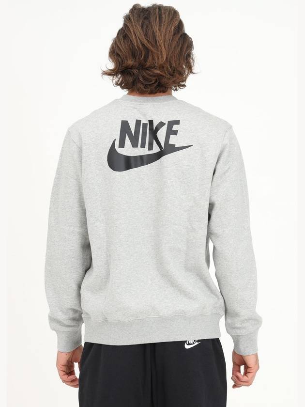 NSW Fleece Crew Sweatshirt Grey - NIKE - BALAAN 4