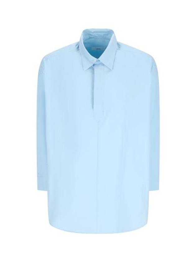 Long Sleeve Shirt Short Dress Sky Blue - AMI - BALAAN 2