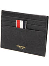 Pebble Grain Leather Stripe Note Compartment Card Wallet Black - THOM BROWNE - BALAAN 4