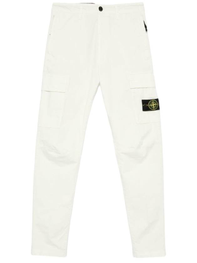 Supima Cotton Twill Stretch Straight Pants Ivory - STONE ISLAND - BALAAN 1