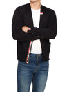 Men's Jersey Stitch V-Neck Cardigan Navy - THOM BROWNE - BALAAN 9