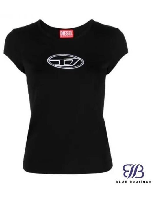 T Angie Peekaboo Logo Short Sleeve T-Shirt Black - DIESEL - BALAAN 2