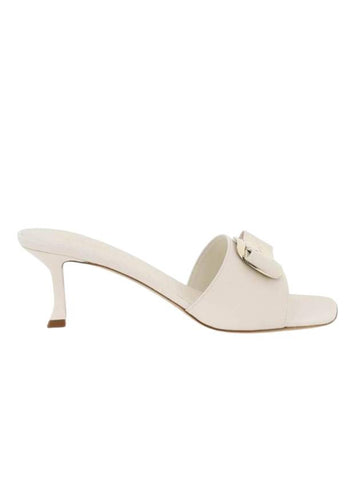 New Vara Plate Mule White - SALVATORE FERRAGAMO - BALAAN 1