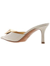 One-Stud Patent Leather Mule Beige - VALENTINO - BALAAN 4