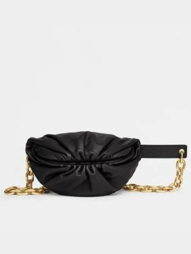 Chain Leather Belt Bag Black - BOTTEGA VENETA - BALAAN 2