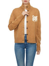 Fox Head Intarsia High Neck Cardigan Sequoia - MAISON KITSUNE - BALAAN 6