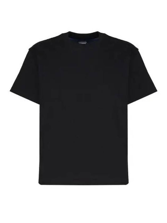 Double Layer Cotton Short Sleeve T-Shirt Black - BOTTEGA VENETA - BALAAN 2