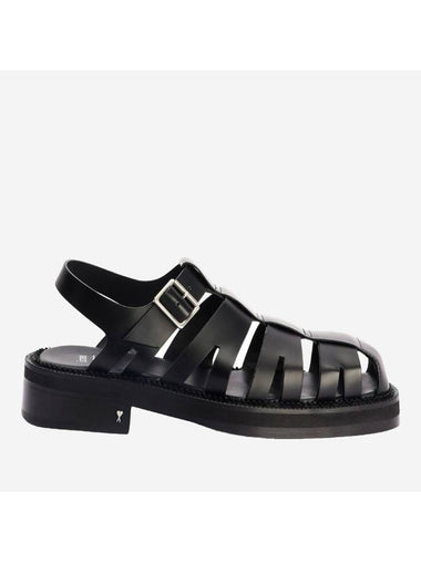 Leather Fisherman Sandals Black - AMI - BALAAN 1