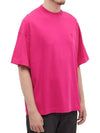 Logo Short Sleeve T-Shirt Fuchsia - AMI - BALAAN 3