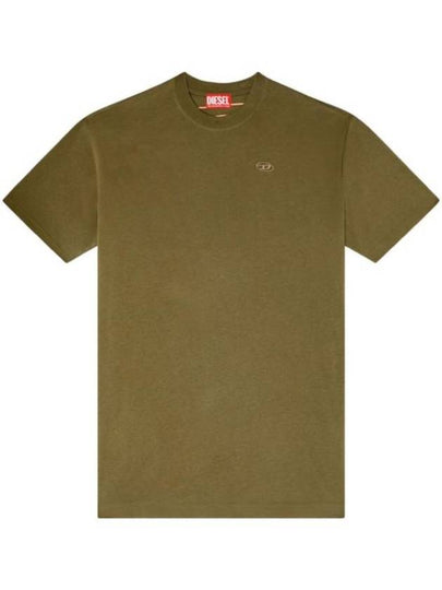 Maxi Oval D Embroidery Short Sleeve T-Shirt Green - DIESEL - BALAAN 2