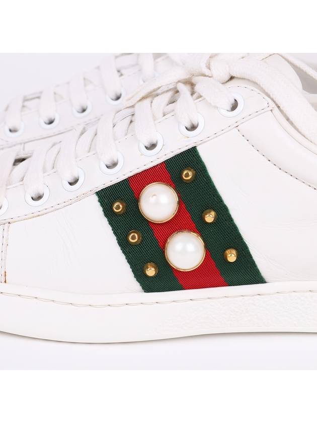 White Pearl Stud 35 Women s Sneakers - GUCCI - BALAAN 6