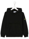 Kids Waffen Back Logo Hoodie Black 711661140 V0029 - STONE ISLAND - BALAAN 2