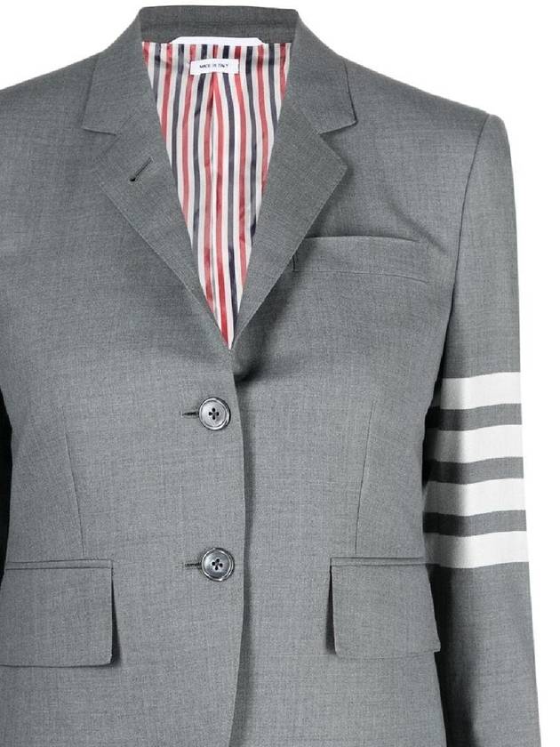 Plain Weave Suiting Classic 4 Bar Jacket Medium Grey - THOM BROWNE - BALAAN 3