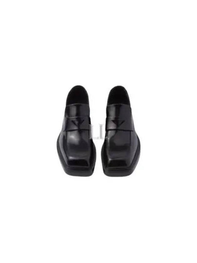 Square Toe Leather Loafers Black - PRADA - BALAAN 2