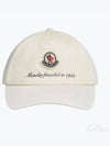 Gabardine Baseball Logo Ball Cap White - MONCLER - BALAAN 2