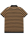 Men's Polo Open Collar Striped Short Sleeve Knit Top Ocher - SOLEW - BALAAN 3