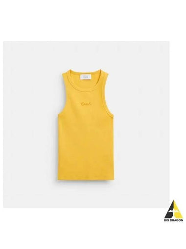 Ribbed Signature Tank Top CS609 YLW - COACH - BALAAN 1