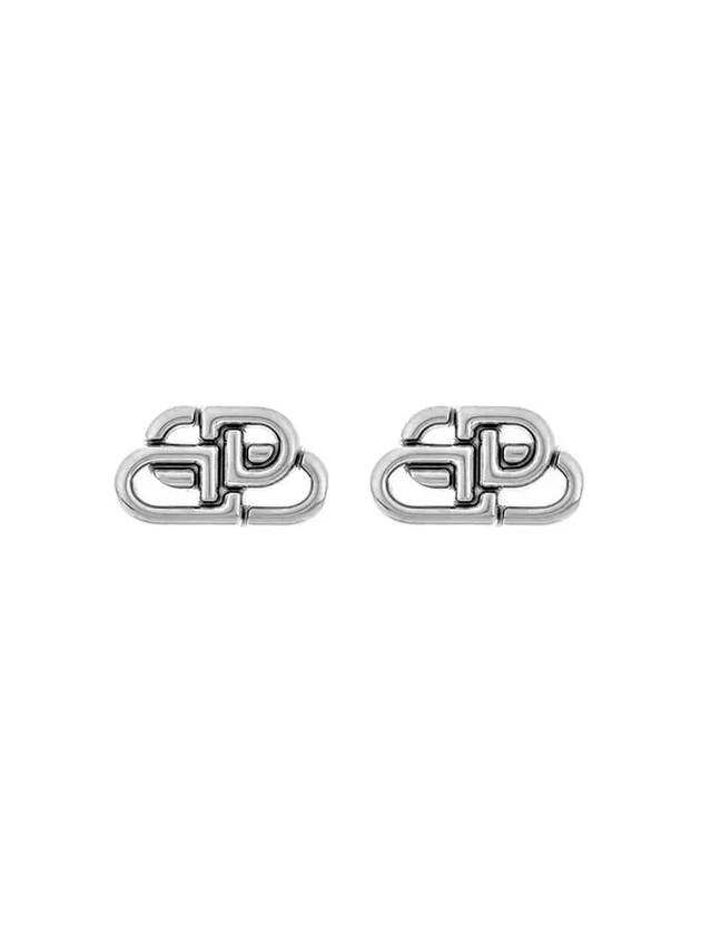 BB Logo Stud Earrings Silver - BALENCIAGA - BALAAN 2