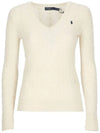 Kimberly Embroidered Logo Pony Cable Knit Top Cream - POLO RALPH LAUREN - BALAAN 2