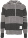 4 Bar Striped Cashmere Hoodie Grey - THOM BROWNE - BALAAN 2