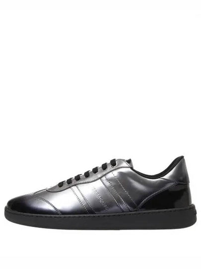 Leather Low Top Sneakers Silver - SALVATORE FERRAGAMO - BALAAN 2