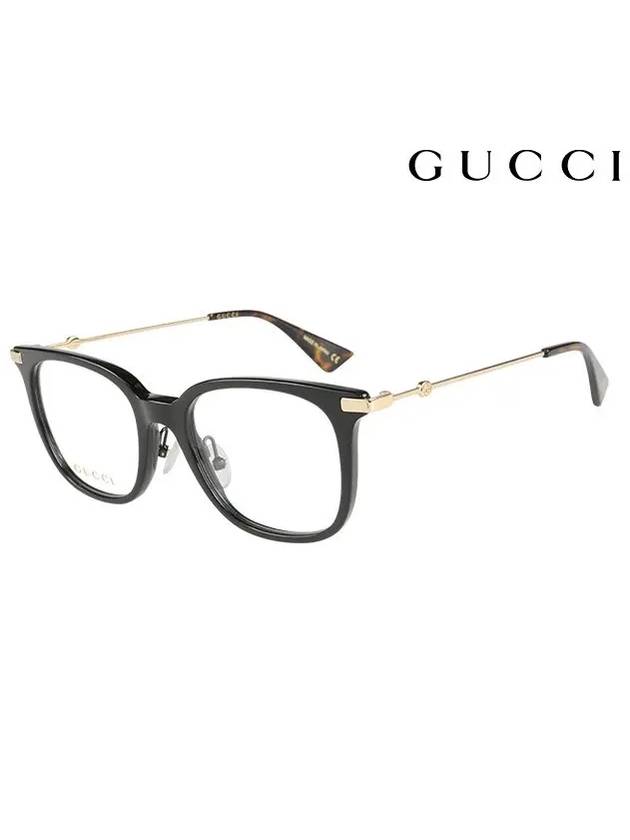 Eyewear Square Eyeglasses Black Gold - GUCCI - BALAAN 3