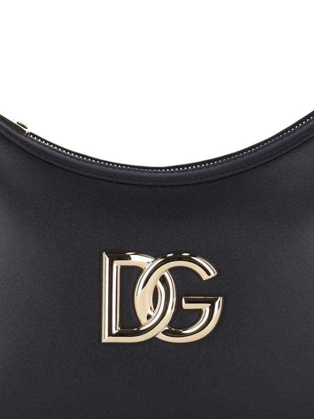 DG Logo Adjustable Strap Calfskin Shoulder Bag Black - DOLCE&GABBANA - BALAAN 5