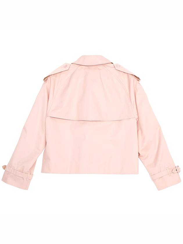 Cotton Gabardine Cropped Trench Coat Pink - BURBERRY - BALAAN 3